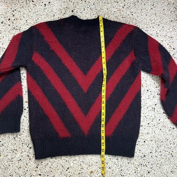 Sandro Paris navy red chevron sweater medium m - Picture 7 of 7